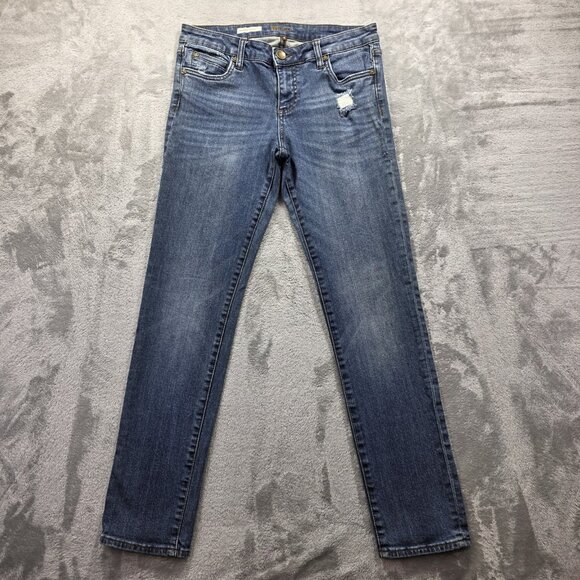 Kut From The Kloth Catherine Boyfriend Jeans Womens 4 Distressed Stretch Denim - Picture 1 of 10